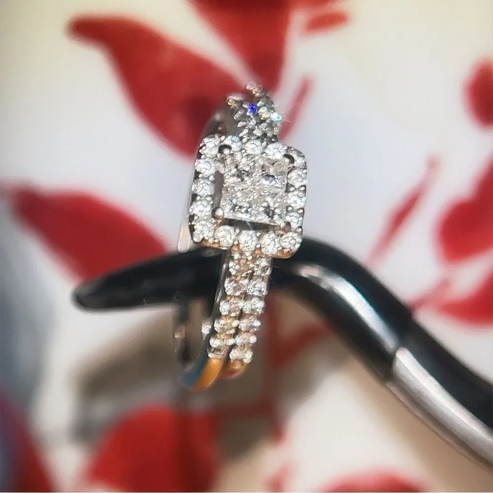 14k WG Diamond Engagement Ring & Band‎
